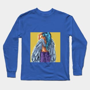 blue angel, with a inked tattoo design Long Sleeve T-Shirt